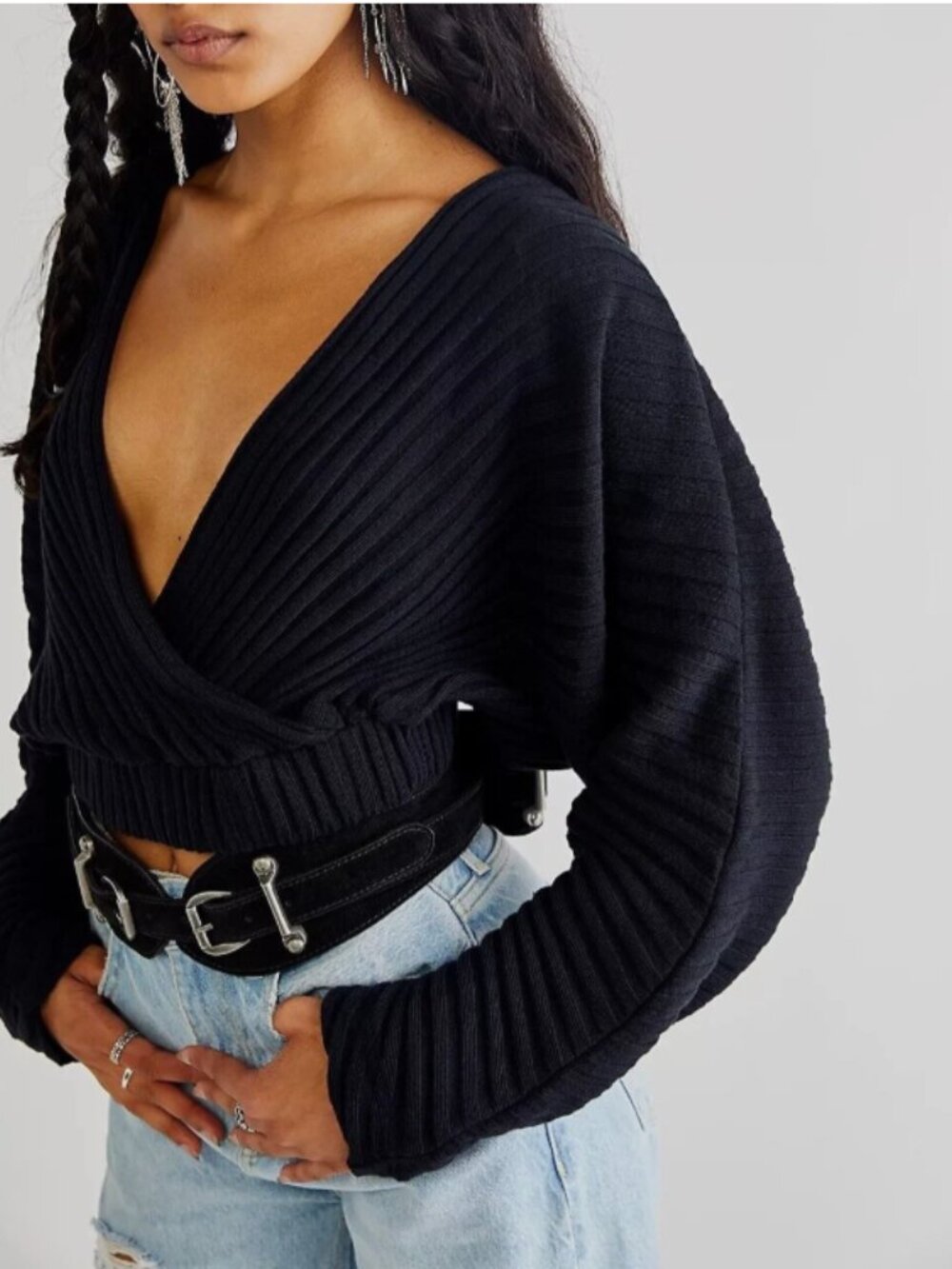 Free People Beach | Delray Pullover Black | Large